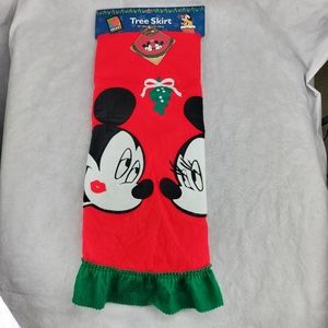Disney Mickey Unlimited Tree Skirt Red Green Minnie Mouse Ruffle 56" Round New
